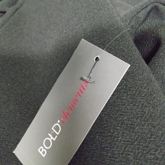 Bold Elements Women's Dress, sz S,  Black, long sleeve open shoulder, NWT - Picture 5 of 8